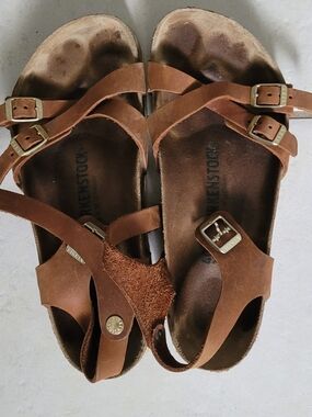 Birkenstock Women's Tan/Brown Suede Multi-Strap Sandals